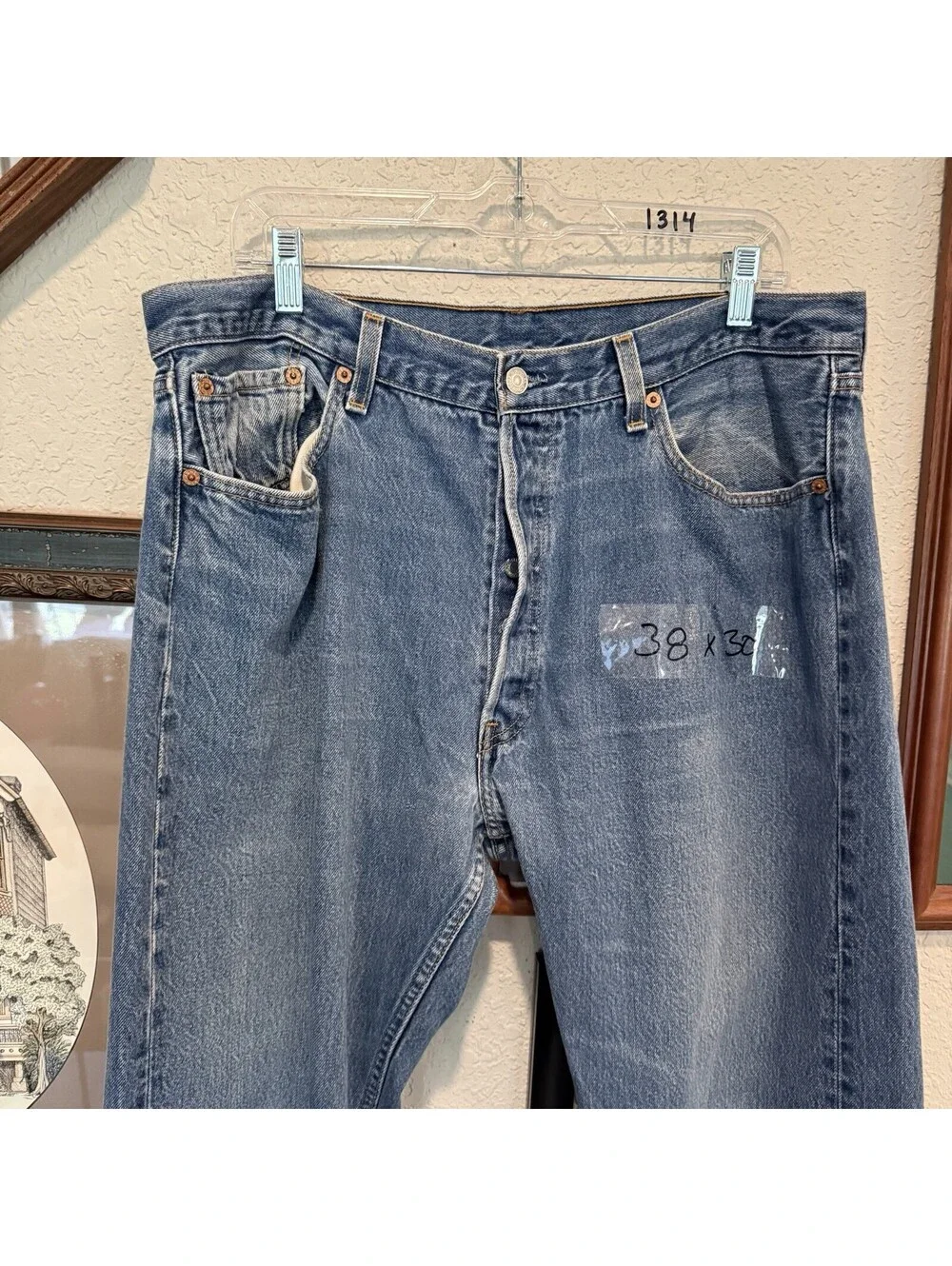 Vintage 80s RARE Levi’s 501 STF Men’s 38x30 Blue Denim Jeans Made in USA 1985